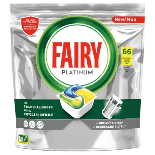 Капсули за съдомиялна Fairy platinum All in One 1550гр./104 таблетки - Fairy