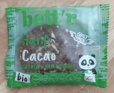 Бисквитка Hanf с какао, кашу и овес / Hanf Cacao Cashew & Oat Cookie - bett'r