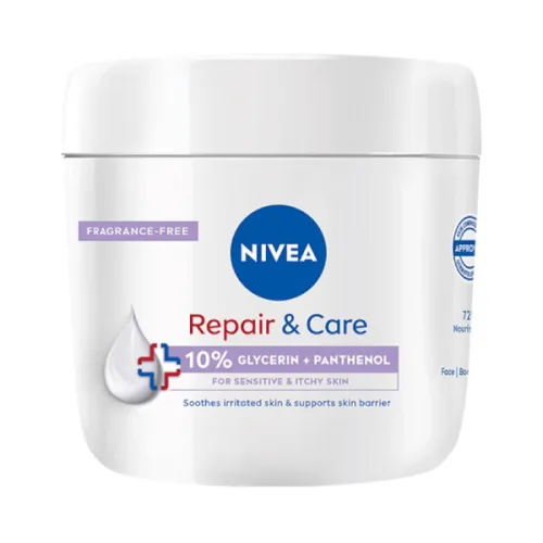 Крем Nivea мултифункционален за кожа и тяло Repair & Care с глицерин и Pantenol 400мл. - Nivea