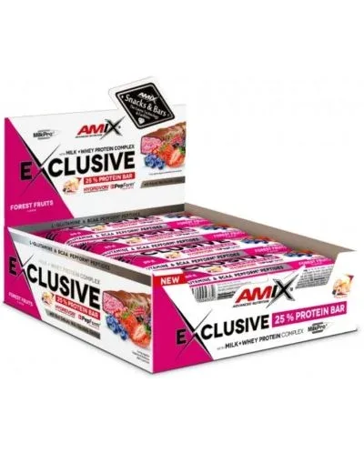 Exclusive Protein Bar, горски плодове, 12 броя, Amix - Amix