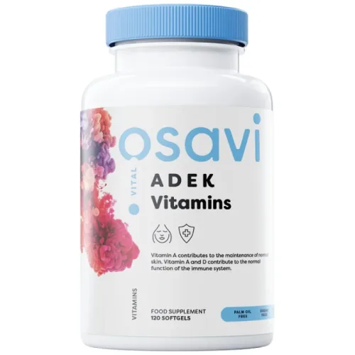 ADEK Vitamins | A + D + E + K | with Quali-D® / 120 Гел капсули, 120 дози - Osavi