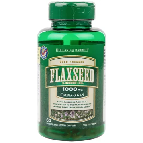 Flaxseed Linseed Oil 1000 mg / Omega 3-6-9 / 60 Гел капсули, 60 дози - Holland And Barrett