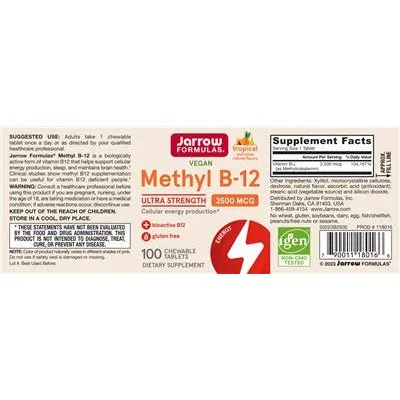 Метил B-12 2500 мкг Тропически / Methyl B-12 2500 mcg Tropical - Jarrow Formulas