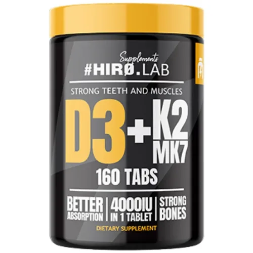 Vitamin D3 4000 + K2 MK7 100 mcg (160 дози) / 160 Таблетки - Hero.Lab