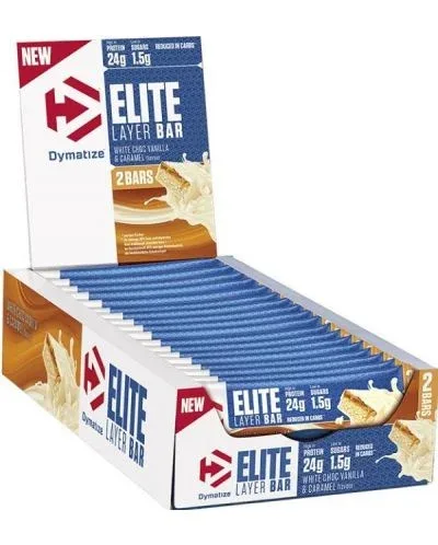 Elite Layer Протеинови барове, ванилия и карамел, 18 броя, Dymatize - Dymatize