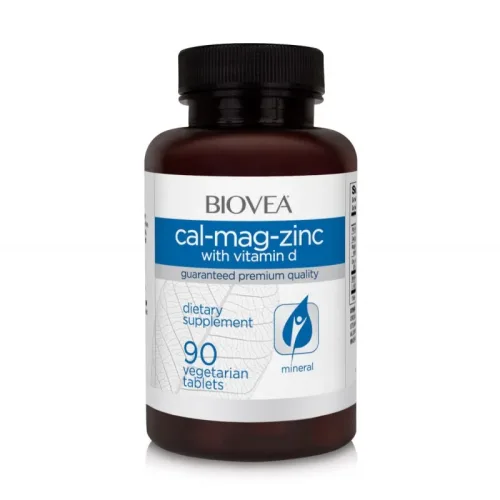 Cal-Mag-Zinc + Vitamin D - Калций + Магнезий + Цинк + Витамин D, Разфасовка 90 tabs - Biovea
