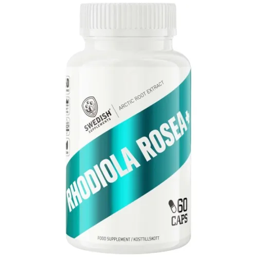 Rhodiola Rosea+ 300 mg | with Vitamin B5 & Black Pepper (60 дози) / 60 капсули - SWEDISH Supplements
