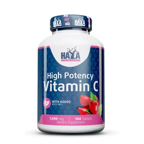 High Potency Vitamin C 1000 mg with Rose Hips / 100 Tabs / 100g - Haya Labs