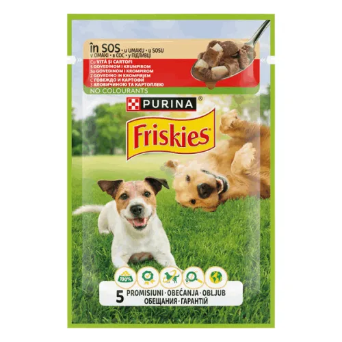 Храна за кучета Friskies говеждо и картофи 85гр.