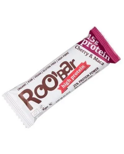 Био суров протеинов бар, череши и мака, 60 g, Roo'bar - Roobar