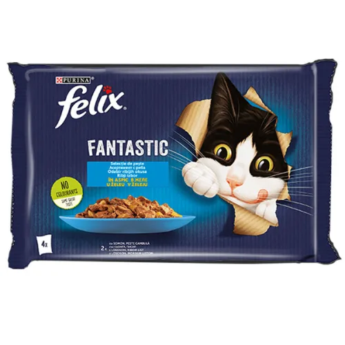 Котешка храна Felix Асортимент с риба 4*100гр.