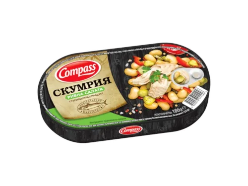 Скумрия Компас Рибна Салата 180гр Филе Консерва