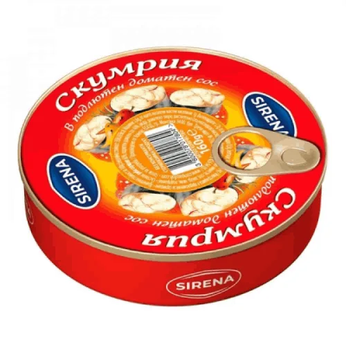 Скумрия в подлютен доматен сос Sirena 160гр.