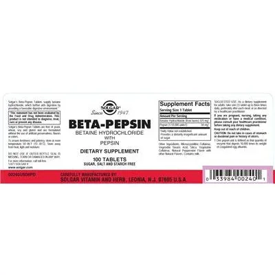 Beta-Pepsin - Solgar