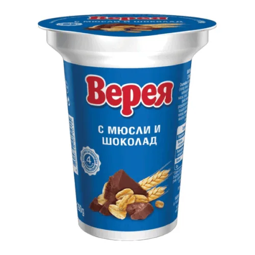 Плодово мляко с мюсли и шоколад Верея 290гр. - Верея