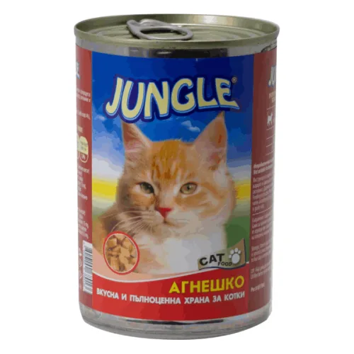 Котешка храна с агнешко месо Jungle 410 гр.