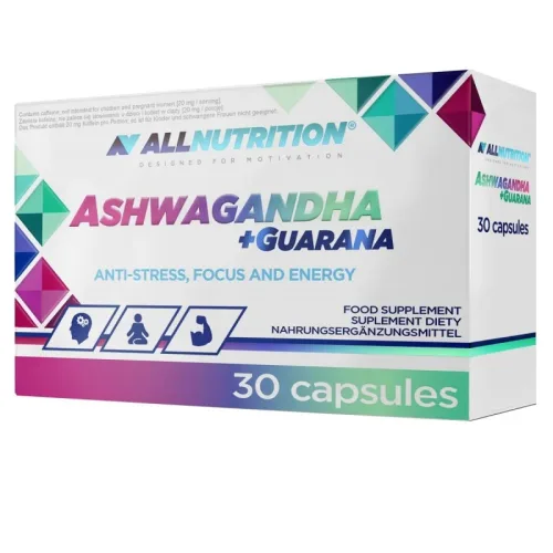 Ashwagandha + Guarana - Ашваганда + Гуарана, Разфасовка 30 caps - Allnutrition