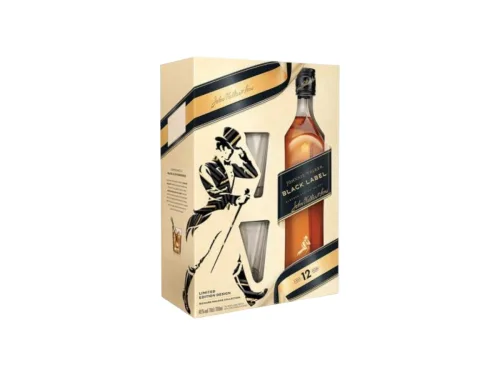 Уиски Джони Уокър Black Label 700мл+2 Чаши