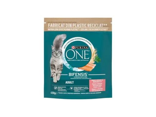 Храна за Котки Purina One Adult Суха Сьомга 450гр.