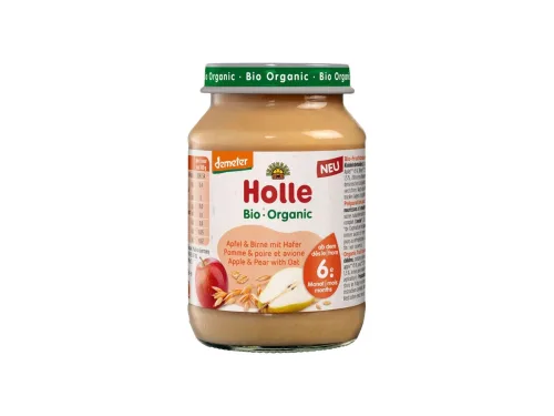 Пюре Био Holle Деметер Ябълка,Круша,Овес 190гр