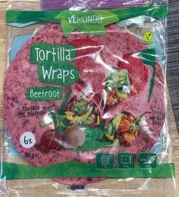 Тортиля обвивки с цвекло / Tortilla Wraps Beetroot - Vemondo