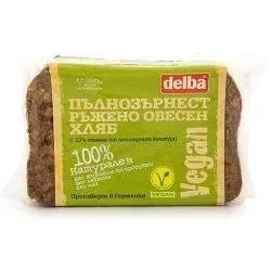 Хляб Delba пълнозърнест ръжено-овесен веган 300 гр - Delba