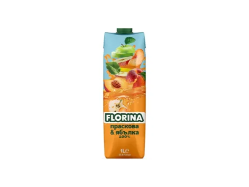 Сок Florina Праскова И Ябълка 100% 1л Тетрапризма