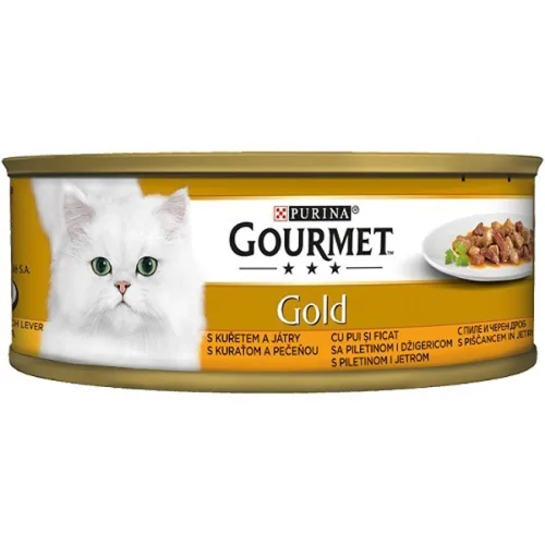 Gourmet Gold пиле с черен дроб 85гр.