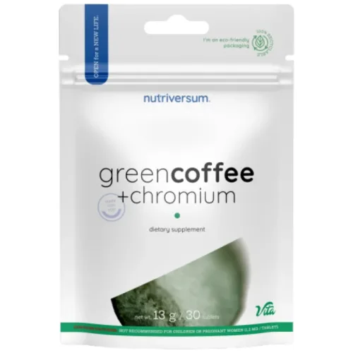 Green Coffee + Chromium / 30 Таблетки, 30 дози - Nutriversum