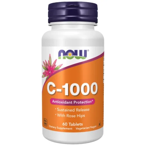 Vitamin C-1000 with Rose Hips / Sustained Release / 60 Таблетки - NOW Foods