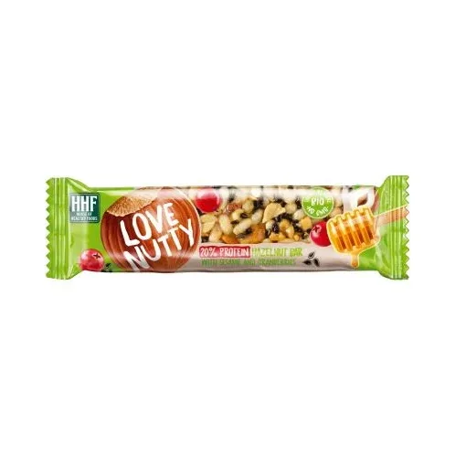 Протеинов лешников бар с черен сусам и червена боровинка, 40 g, Love Nutty - Love Nutty