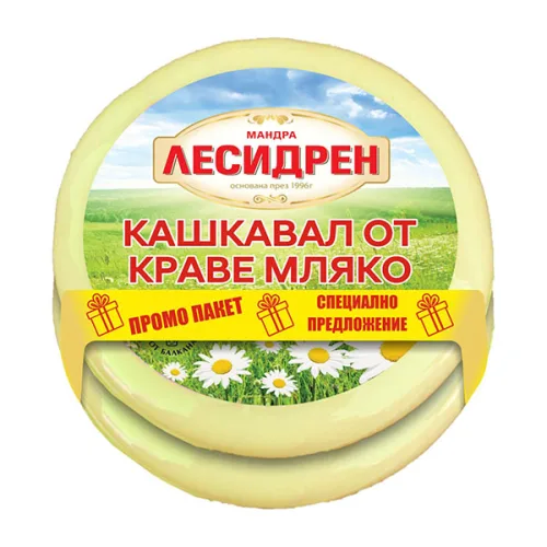 Кашкавал Лесидрен 350гр. 1+1 бр. - Лесидрeн