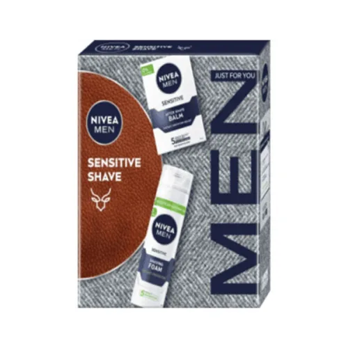 Комплект Nivea MEN Sensitive Shave - балсам и пяна за бръснене - Nivea