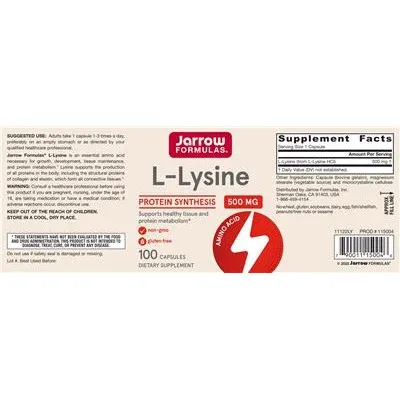 L-Лизин 500 мг / L-Lysine 500 mg - Jarrow Formulas
