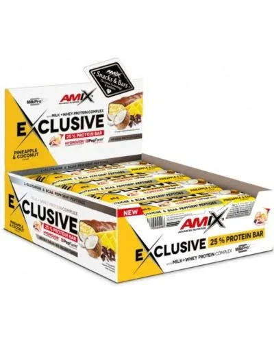 Exclusive Protein Bar, ананас и кокос, 12 броя, Amix - Amix