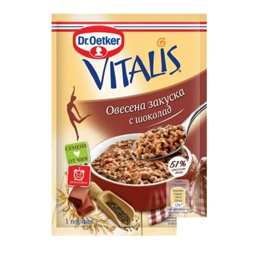 Овесена закуска с шоколад  Dr.Oetker Vitalis 60гр. - Dr. Oetker