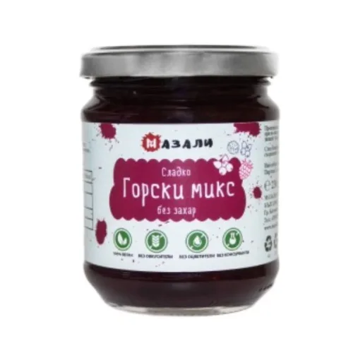 Сладко Горски микс без захар Мазали 230гр.