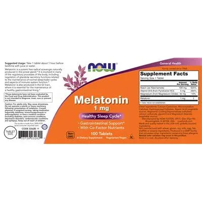 Мелатонин 1 мг / Melatonin 1 mg - NOW
