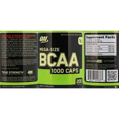 Mega-Size BCAA 1000 капсули / Mega-Size BCAA 1000 Caps - Optimum Nutrition