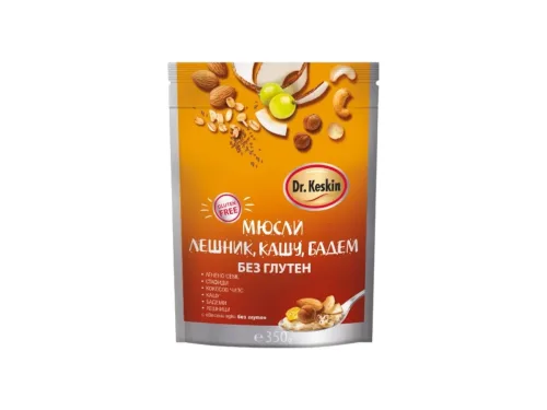 Мюсли Dr.Keskin Лешник,Кашу,Бадем 350гр Без Глутен