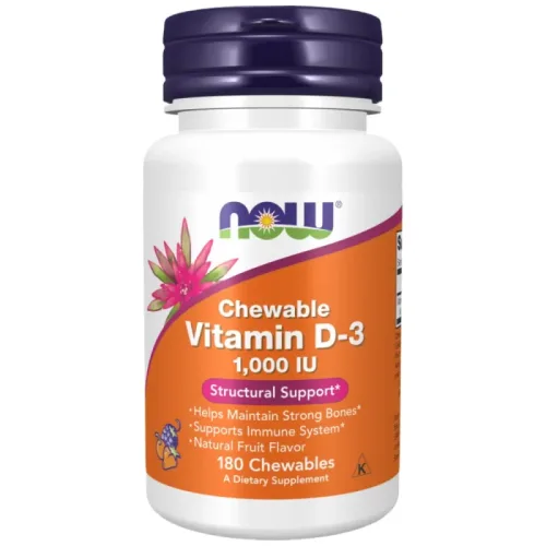 Vitamin D-3 1000 IU | Chewable / 180 Дъвчащи таблетки - NOW Foods