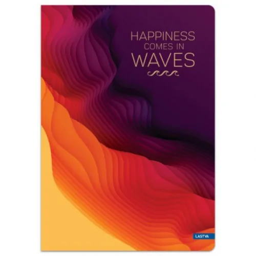 Тетрадка с твърди корици Lastva Waves A4 голяма, 96 листа, Широки редове - Lastva