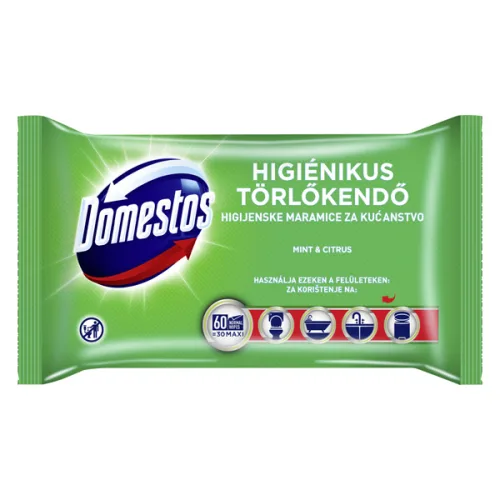 Мокри кърпички за баня Domestos мента 60бр.