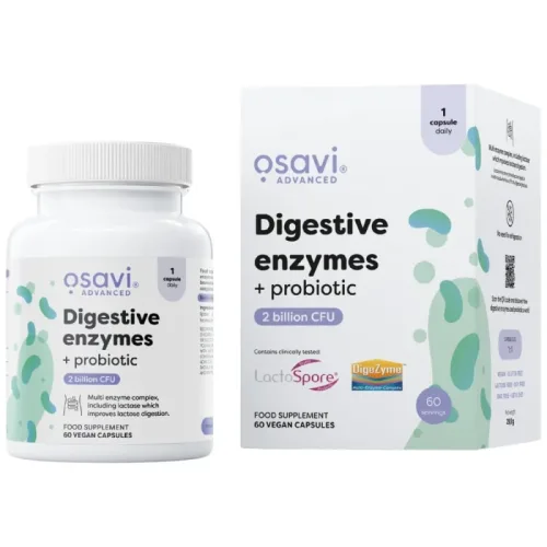 Digestive Enzymes + Probiotic | Digezyme + LactoSpore (60 дози) / 60 капсули - Osavi