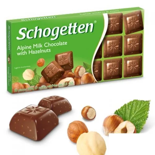 Шоколад Schogetten млечен с лешници 100гр. - Schogetten