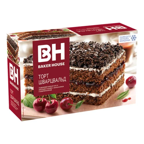 Пандишпанова торта с крем и вишни Baker House 350гр. - Baker House