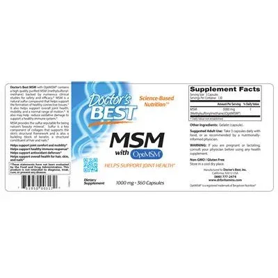 MSM с OptiMSM 1000 mg / MSM with OptiMSM 1000 mg - Doctor's Best