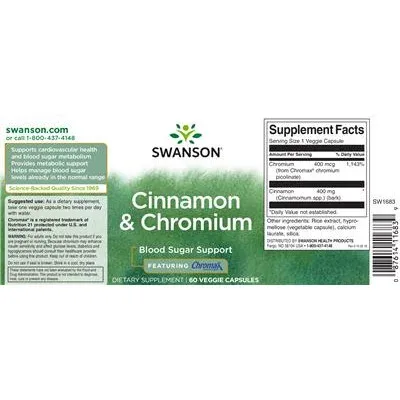 Канела и хром с Chromax хромов пиколинат - Swanson