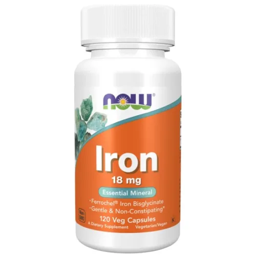 Iron 18 mg Ferrochel (120 дози) / 120 капсули - NOW Foods