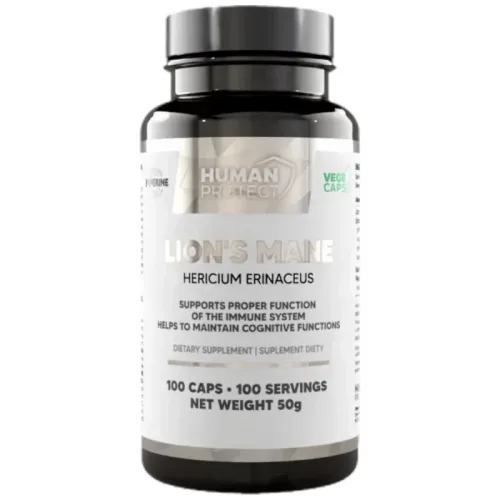 Lion's Mane 400 mg | with 20% Beta-Glucans / 100 капсули, 100 дози - Human Protect